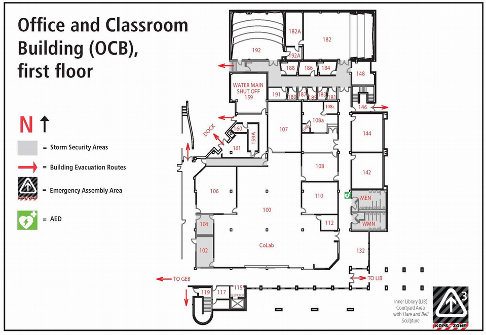 Room locations for OCB first floor.