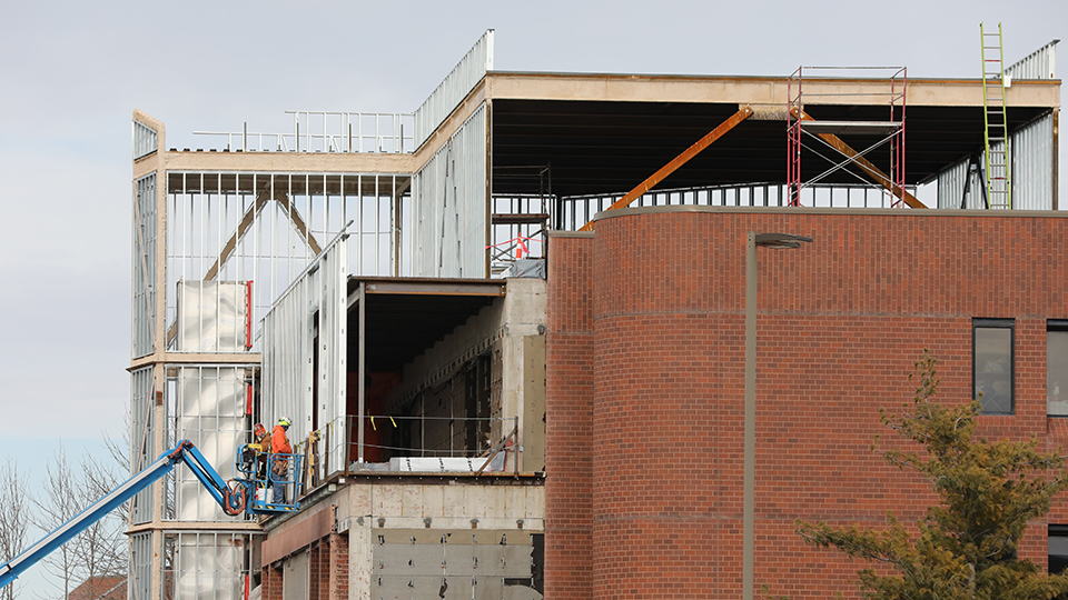 Construction of a building next to CLB