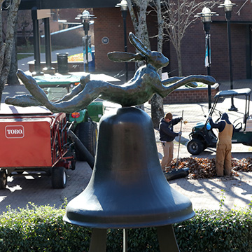 hare and bell sculpture